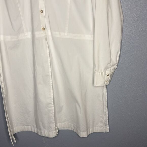 J. Jill White Long Sleeved Full Button Front Collared Tunic Size Large - Picture 6 of 14